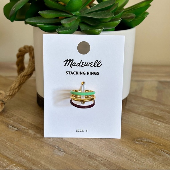 Madewell Colorblock Enamel Stacking Ring Set - Picture 11 of 11